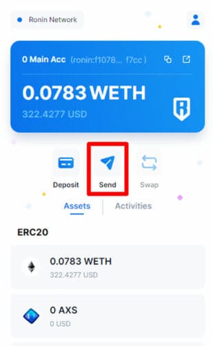 تراکنش در کیف پول رونین