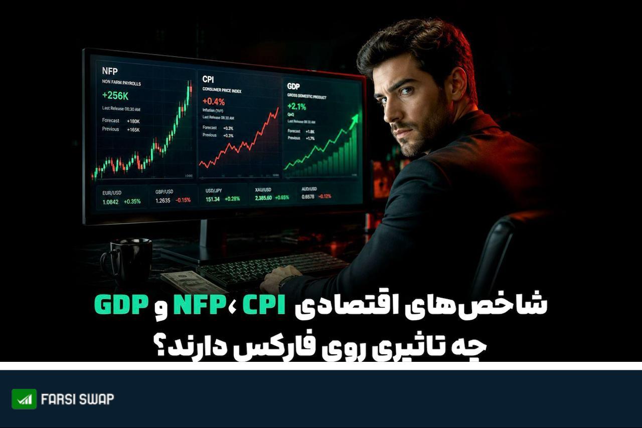 تاثیر شاخص‌های اقتصادی NFP، CPI و GDP بر بازار فارکس + راهنمای معامله